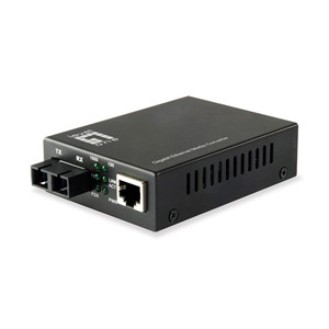 LevelOne RJ45 to SC Gigabit Media Converter, Single-Mode Fiber, 20km