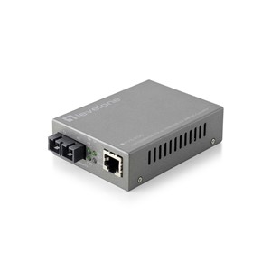 LevelOne RJ45 to SC Managed Fast Ethernet Media Converter, Single-Mode Fiber, 20km
