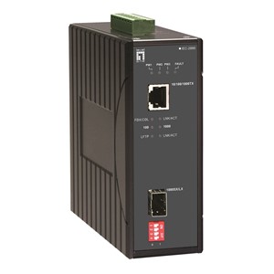 LevelOne RJ45 to SFP Gigabit Industrial Media Converter, -40°C to 75°C