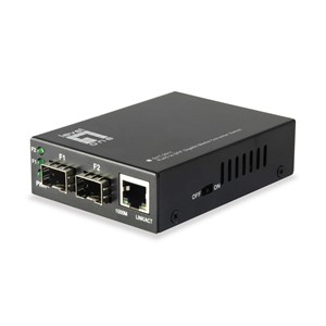 LevelOne RJ45 to SFP Gigabit Media Converter Switch, 2 x SFP, 1 x RJ45