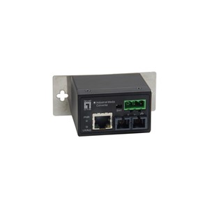 LevelOne RJ45 to ST Fast Ethernet Industrial Media Converter, Multi-Mode Fiber, 2km, -40°C to 75°C