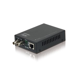LevelOne RJ45 to ST Fast Ethernet Media Converter, Multi-Mode Fiber, 2km