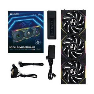 Lian Li UNI FAN TL Wireless LCD Fan, ARGB, PWM, 3-Pack incl. Controller - 120 mm, black