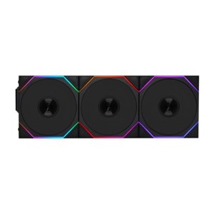 Lian Li UNI FAN TL Wireless LCD Fan, ARGB, PWM, 3-Pack incl. Controller - Reverse Blade, 120mm, black
