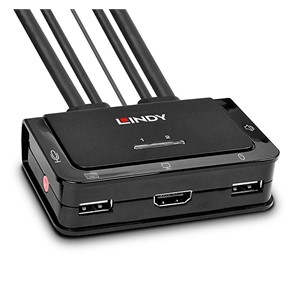 Lindy 2 Port HDMI 4K30, USB 2.0 and Audio Cable KVM Switch