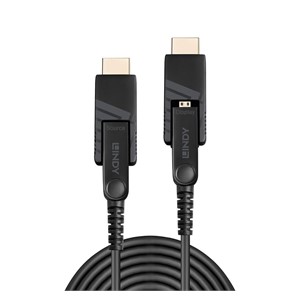 Lindy 20m Fibre Optic Hybrid Micro-HDMI 18G Cable with Detachable HDMI and DVI Connectors