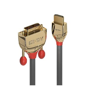 Lindy 2m HDMI to DVI-D Cable, Gold Line