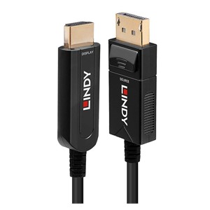 Lindy 30m Fibre Optic Hybrid DisplayPort 1.2 to HDMI 18G Cable