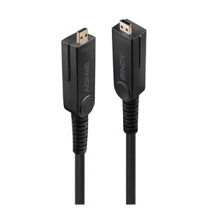 Lindy 50m Fibre Optic Hybrid Micro-HDMI 18G Cable with Detachable HDMI and DVI Connectors