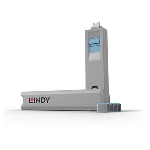 Lindy USB Type C Port Blocker Key - Pack of 4 Blockers, Blue