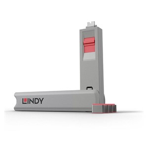 Lindy USB Type C Port Blocker Key - Pack of 4 Blockers, Pink