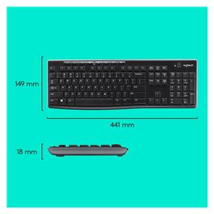 Logitech Wireless Combo MK270 keyboard Mouse included RF Wireless QWERTY US International Black, Silver