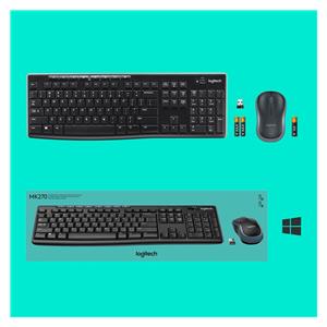 Logitech Wireless Combo MK270 keyboard Mouse included RF Wireless QWERTY US International Black, Silver 4