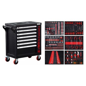 BGS Műhelykocsi | 7 fiók | 1 oldalajtó | 250 szerszámmal