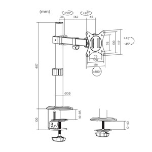 MACLEAN LCD MONITOR DESK MOUNT MC-572N