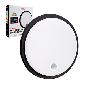 Maclean LED lamp with motion sensor, PIR sensor, black, 10W, IP65, 1000lm, neutral color, MCE525 B