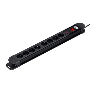 Maclean MCE11 power extension 1.5 m 8 AC outlet(s) Indoor Black