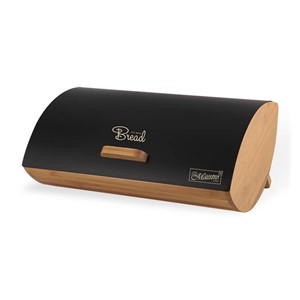 Maestro MR-1775-BLACK bread box Other Black, Wood Bamboo, Metal