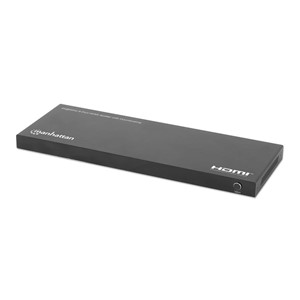 Manhattan 4K@60Hz 8-Port HDMI Splitter with Downscaling, Splits One HDMI Input to Eight HDMI Outputs (1x8), 18G, EDID Switch for Downscaling, Black