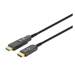 Manhattan HDMI to Micro HDMI Plenum-Rated Cable, 4K@60Hz (Premium High Speed), 70m, Active, Detachable HDMI Male (Type A), Male to Male, Black, Gold Plated Contacts, Lifetime Warranty
