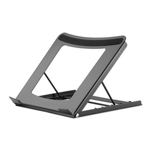 Manhattan Laptop and Tablet Stand, Adjustable (5 positions), Suitable for all tablets and laptops up to 15.6, Portable and Lightweight, Steel, Black, Lifetime Warranty