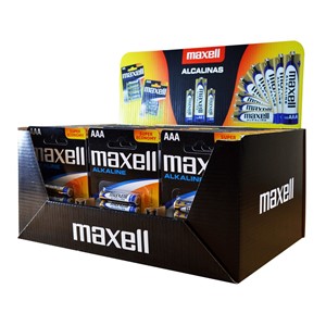 Maxell Alkaline LR03 AAA 4-pack Display (30 blister packs /120 batteries)