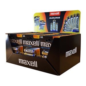 Maxell Alkaline LR6 AA 4-pack Display (30 blister packs /120 batteries)