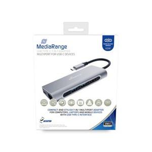 MediaRange MRCS510 laptop dock /port replicator USB 3.2 Gen 1 (3.1 Gen 1) Type-C Silver