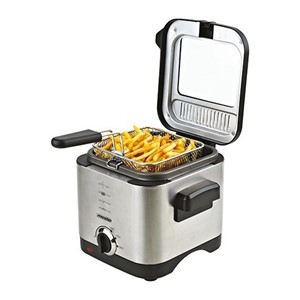Mesko Home MS 4910 fryer Single 1.5 L Stand-alone 900 W Deep fryer Black, Satin steel