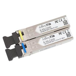 MikroTik Pair of SFP modules S-3553LC20D (S-35LC20D 1.25G SM 20km T1310nm/R1550nm + S-53LC20D 1.25G SM 20km T1550nm/R1310nm)