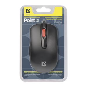 MOUSE DEFENDER POINT MM-756 BLACK OTPICAL 1000DPI 3P 3