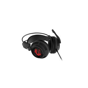 MSI DS502 7.1 Virtual Surround Sound Gaming Headset 'Black with Ambient Dragon Logo, Wired USB connector, 40mm Drivers, inline Smart Audio Controller, Ergonomic Design' 4