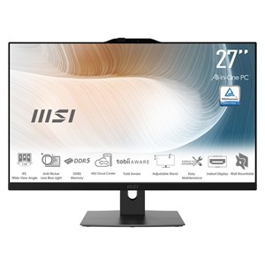 MSI Modern AM272P 1M-1098EU All-in-One PC /workstation Intel Core 5 120U 68.6 cm (27) 1920 x 1080 pixels 8 GB DDR5-SDRAM 500 GB SSD Windows 11 Pro Wi-Fi 6E (802.11ax) Black