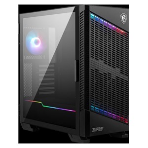 MSI MPG VELOX 100P AIRFLOW Mid Tower Gaming Computer Case 'Black, 3x 120mm Fan + 1x 120mm ARGB Fan, ARGB light strip, USB Type-C, 1x Tempered Glass, Center, E-ATX, ATX, mATX, mini-ITX'