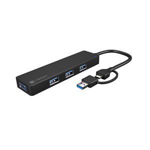 NATEC HUB USB-C 3.0 MAYFLY 4-PORTS + USB-A ADAPTER