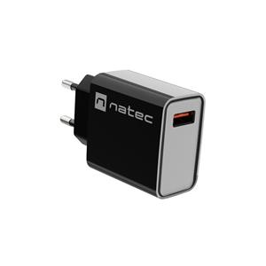 NATEC MAINS CHARGER RIBERA USB-A 18W BLACK