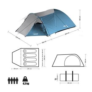 NILS CAMP NC6012 camping tent blue-grey 12