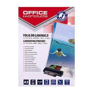 OFFICE PRODUCTS Laminating film, A3, 2x100 microns, glossy, 100 sheets, transparent