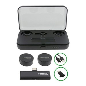 PATONA Premium Professional Lavalier Microphone Set PTS-I91S with charging case