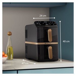 Philips 4000 series Dual Stack Airfryer Vertical Basket 10L Double Stand-alone 2750 W Hot air fryer Black