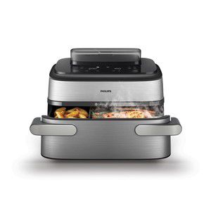 Philips 5000 series NA565 /02 fryer Double 9.5 L Stand-alone 2750 W Hot air fryer Black, Silver, Stainless steel