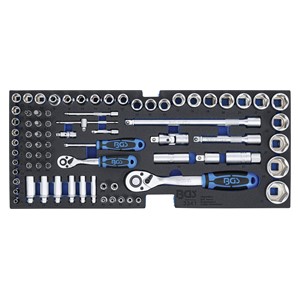 BGS Pjenasti ulošci za BGS 3312: set utičnih ključeva | 12,5 mm (1 /2) + 6,3 mm (1 /4) | 77-dijelni