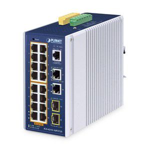 PLANET IP30 Industrial L2 /L4 16-Port Managed L2 /L4 Gigabit Ethernet (10 /100 /1000) Power over Ethernet (PoE) Aluminium, Blue
