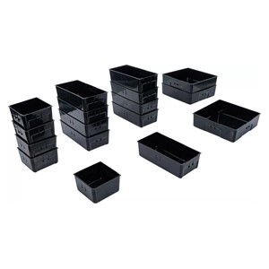 BGS Plastične posude za odlaganje za radionička kolica | 17-dijelni