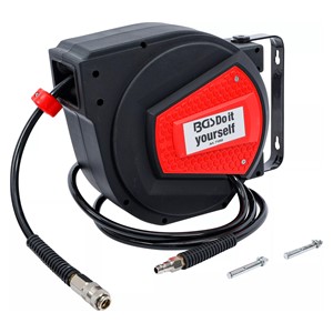 BGS Pneumatsko crijevo s automatskim namatačem | 10 m + 1,5 m