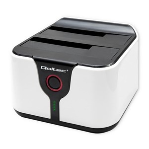 Qoltec 50309 HDD SSD 2.5 3.5 docking station | SATA III | USB 3.0 | Super speed 5Gb /s | with Clonning function