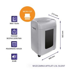 Qoltec  50329 Shredder AFFILATI 23L Silent | Micro cut 6