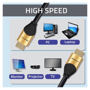 Qoltec 50354 HDMI v2.1 Cable Ultra high speed 8K | 60Hz | 30AWG | GOLD | 1m