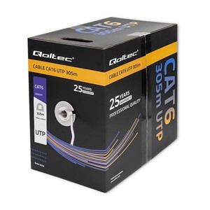 Qoltec 50359 UTP network cable| CAT6 | 305m | PVC grey