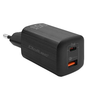 Qoltec 50766 mobile device charger Laptop, Portable gaming console, Power bank, Smartphone, Smartwatch, Tablet Black AC Fast charging Indoor